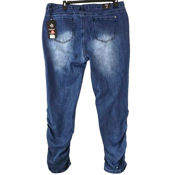American Bazi ~Woman Plus Size 3X~ Blue Denim Skinny Jeans Stretch NWT. - Picture 10 of 11